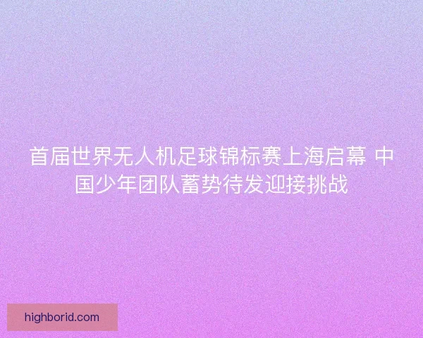 首届世界无人机足球锦标赛上海启幕 中国少年团队蓄势待发迎接挑战