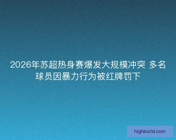 2026年苏超热身赛爆发大规模冲突 多名球员因暴力行为被红牌罚下