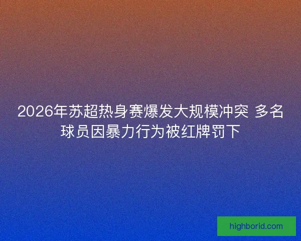 2026年苏超热身赛爆发大规模冲突 多名球员因暴力行为被红牌罚下
